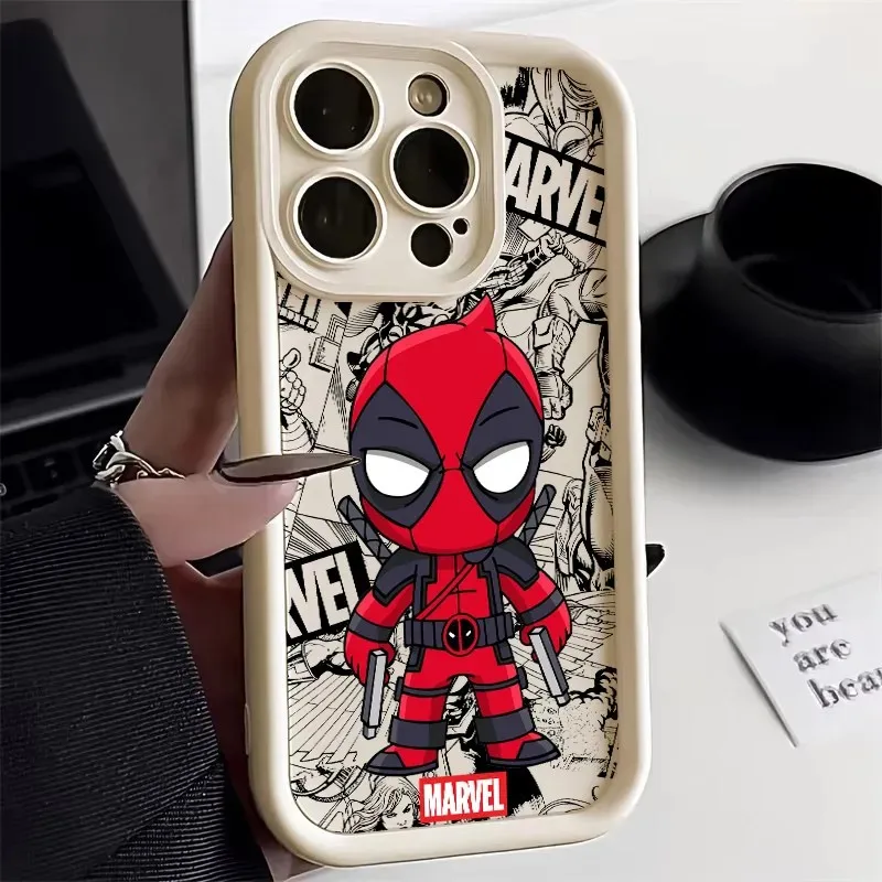 Фото Чехол для телефона с аниме-дизайном Groot и Deadpool для iPhone 17e, 17, 16e, 16, 15, 14, 13, 12, 11 Air Pro Max Mini XR XS X 7 8 6 6s Plus, мягкая задняя крышка №1