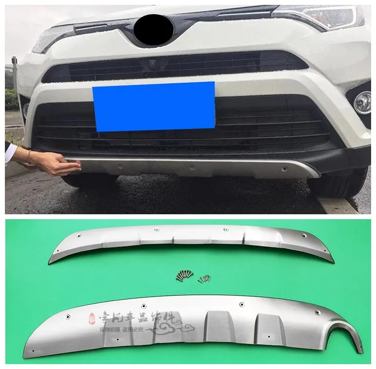 

For Toyota RAV4 2016 2017 2018 High Quality Stainless Steel Front Rear Splitters Bumper Protector Guard Plate