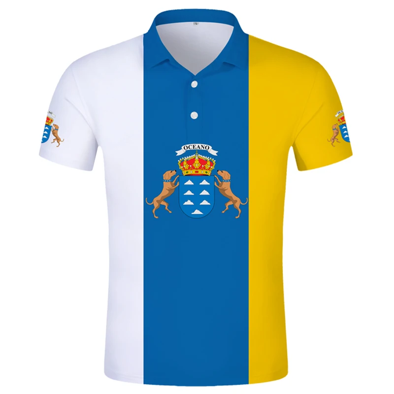 Рубашка-поло Islas caninas, Бесплатная печать на рубашке с именем и номером на заказ, испанская одежда с надписью «Santa Cruz-tenerife»