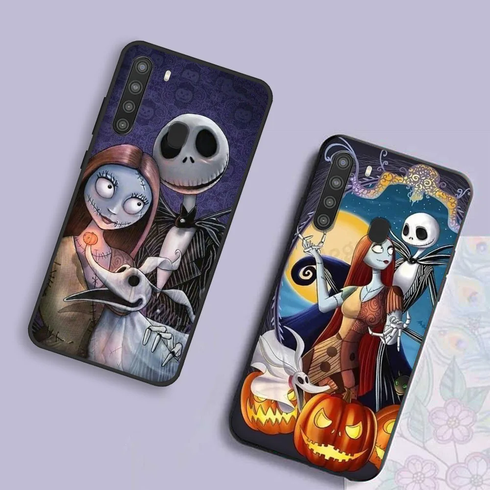 D-9 Nightmare Before Christmas Cover for OPPO A95 A94 A93 A91 A76 A53 A53S A57 A55 A56 A33 A32 A15 A15S Black Phone Case