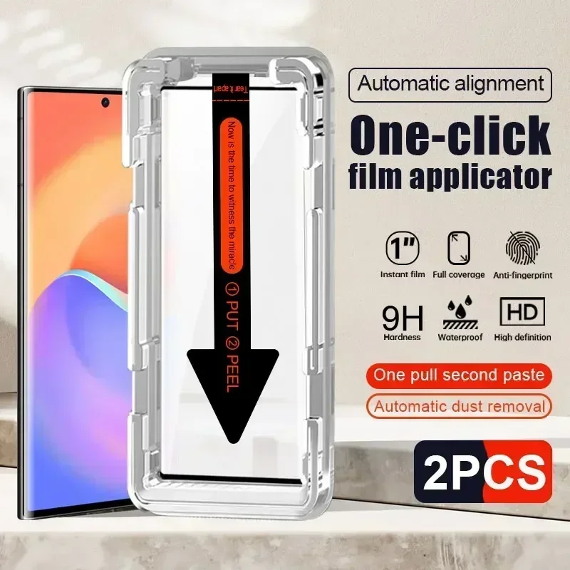 2 шт. закаленное стекло без пыли для Samsung Glaxy S24 S23 S22 Ultra S21 S20 Plus защитная пленка