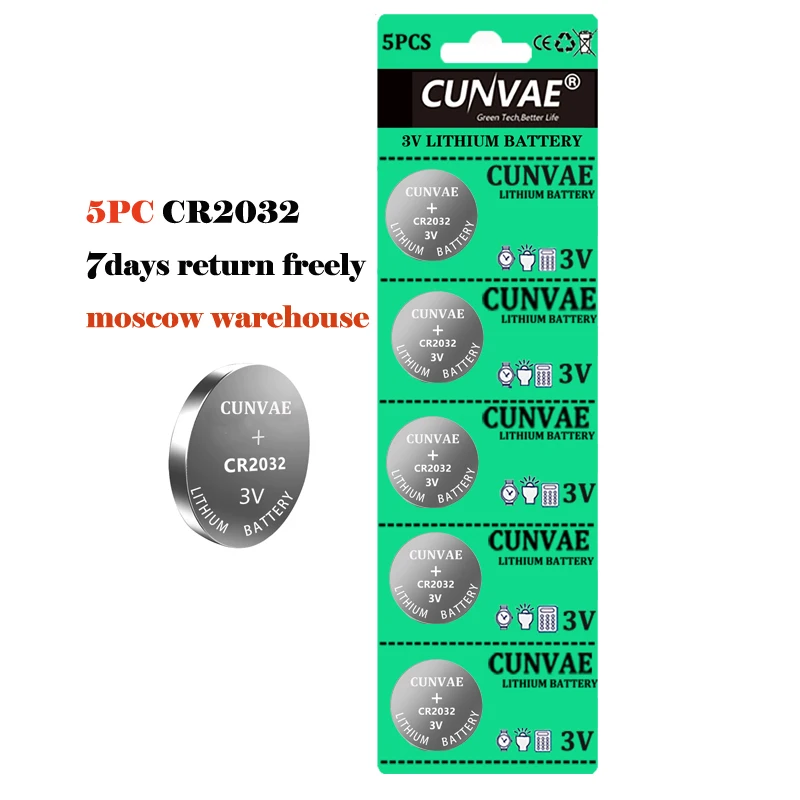 Литиевые батарейки CR2032 CR2025 CR2016, в наличии в России, 7 дней с бесплатным возвратом, для калькулятора, лазерной указки, 5 шт.