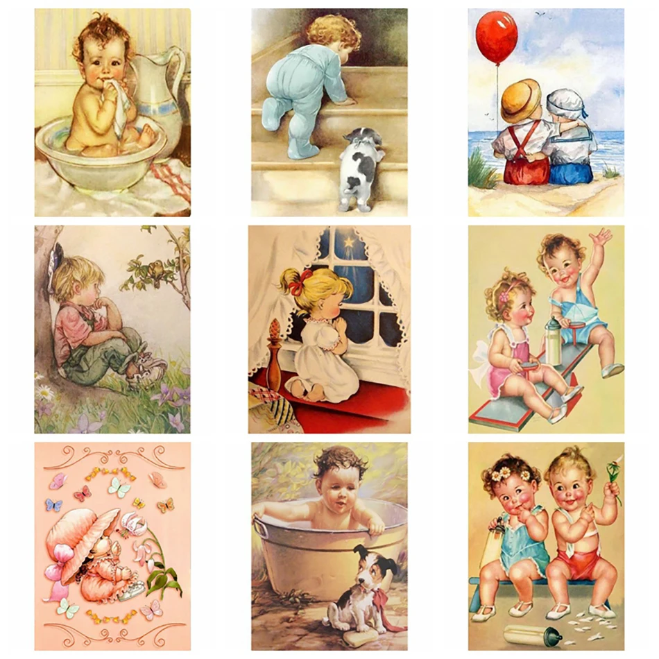 

Алмазная 5D картина «сделай сам» с маленькой девочкой, молитвенным ребенком, полноразмерная/круглая вышивка, вышивка крестиком, мозаика, рук...