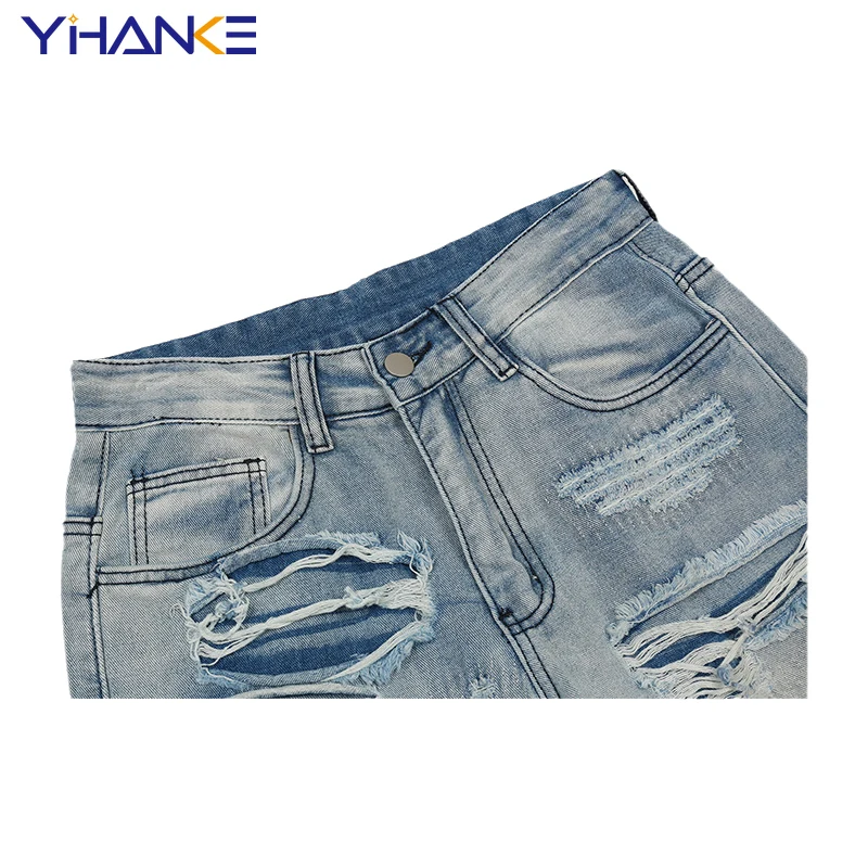 Fashionable Men's High Street Hip-hop Distressed Worn-out Loose Wide-leg Flared Jeans Skateboard Pants Streetwear Мужские джинсы