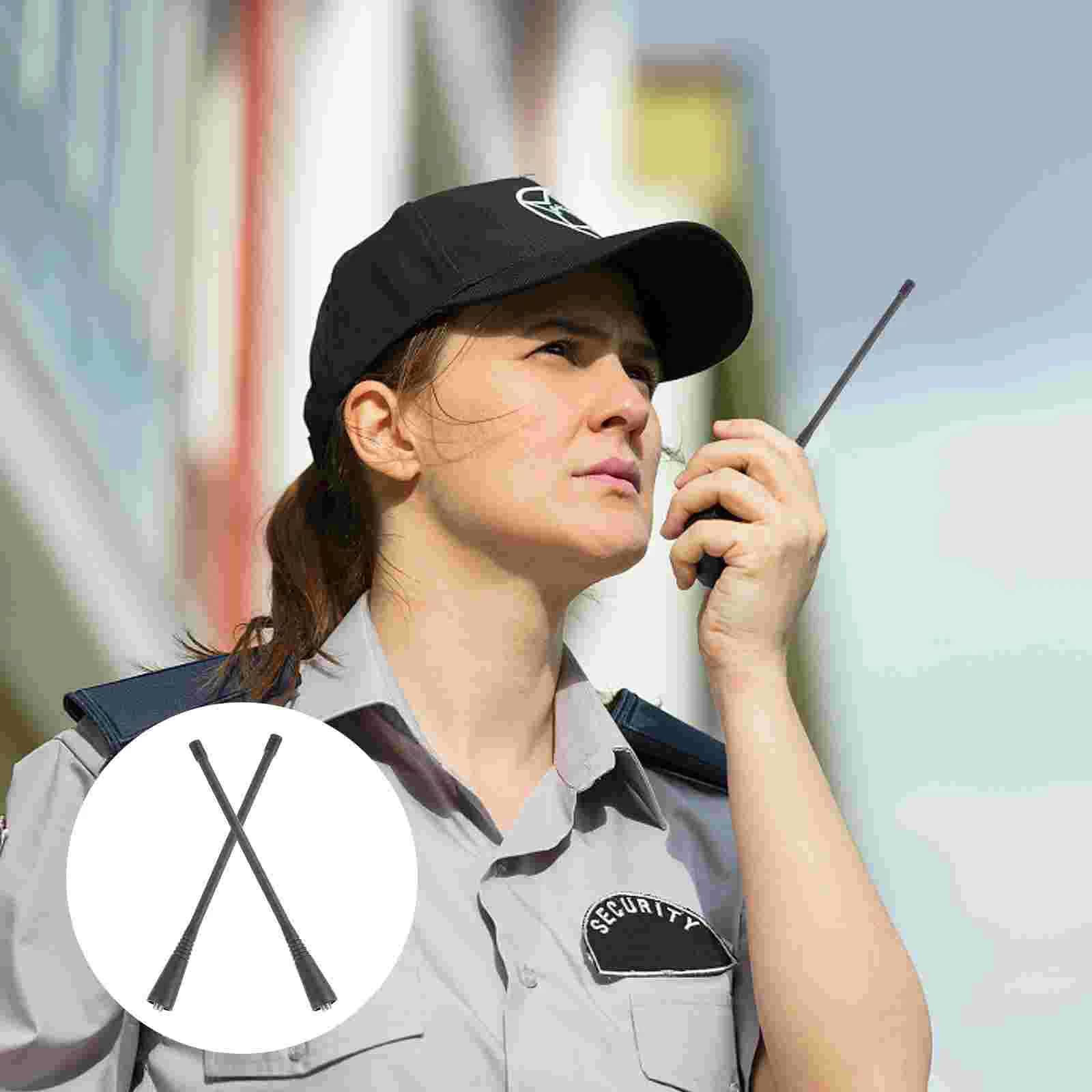 

2pcs Durable Radio Walkie Talkie Antennas Portable Interphone Antennas (Black)