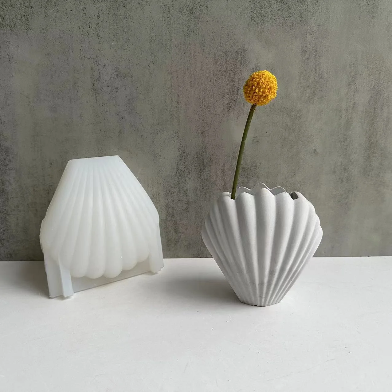 

Seashell Vase Silicone Mold Shell Flowerpot Concrete Molds Penholder Gypsum Plaster Mold Flower Containers Epoxy Cement Mould