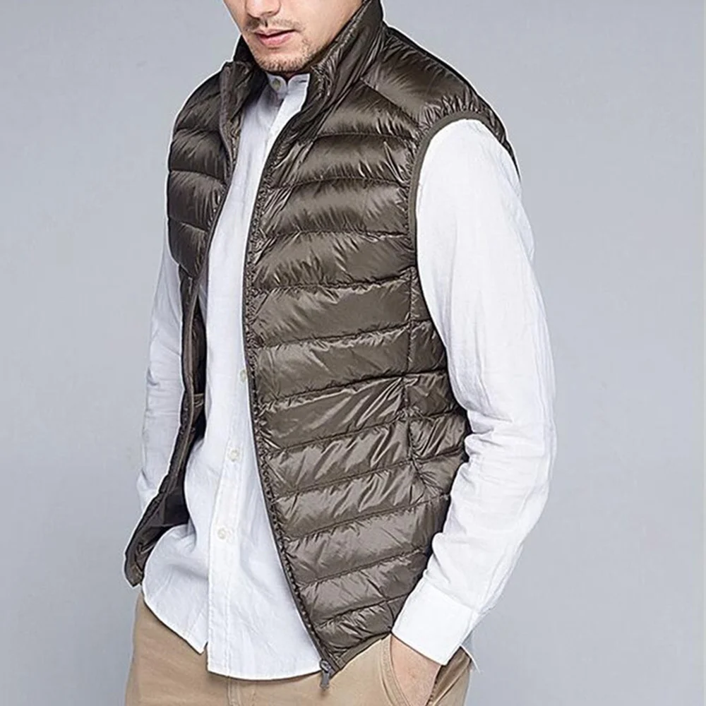 

Men Male Duck Domn New Vest Size Top Casual Men Down Arrival Down Selling Vest Big Colors Zipper 6 Light Thin White Vest