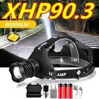 800000lm xhp90 3 led headlight xhp90 high power head lamp torch usb 18650 rechargeable head light zoom led headlamp dropshipping