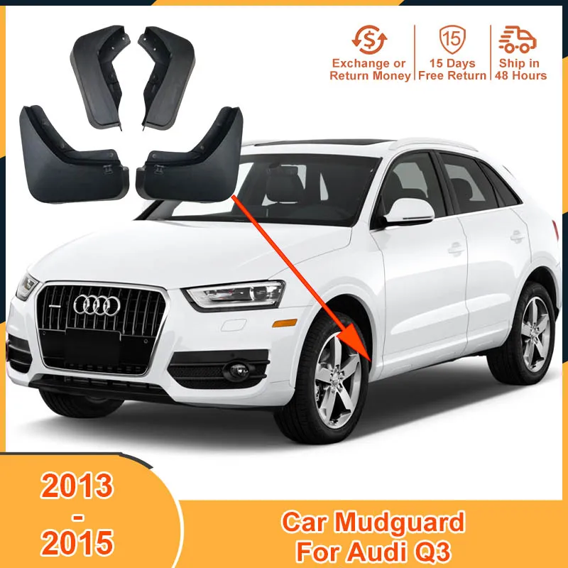 

4Pcs/Set Auto Mudguard Mudflaps for Audi Q3 2013 2014 2015 Black PVC Mud Flaps Protector Splash Guards Fender Car Accessories