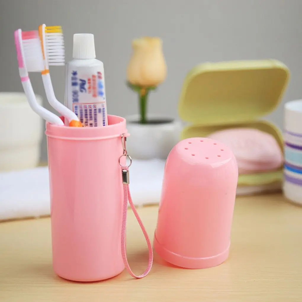

Toothbrush Cup With Cap Creative Toothpaste Holder Portable Storage Case Box Organizer Toiletries Storage Cup Travel Gadgets