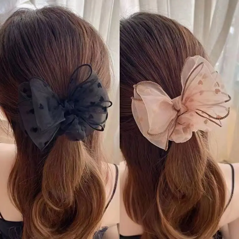 

Women's Bow Knot Hair Accessories New Style Hair Loop Headrope High-End Feeling Tied Ponytail Flower Fashionable Headwear