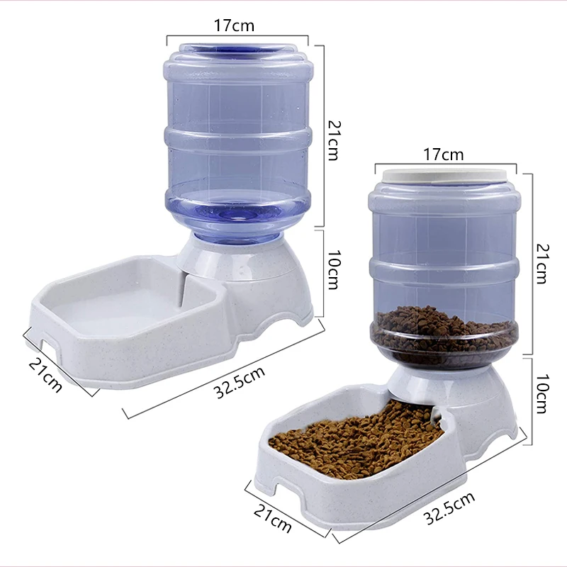 3.8L Large Capacity Automatic Dog Feeder Waterer High Capacity Pet Food Bowl Gravity Water Dispenser Pet Bowl for Dogs Cats images - 6