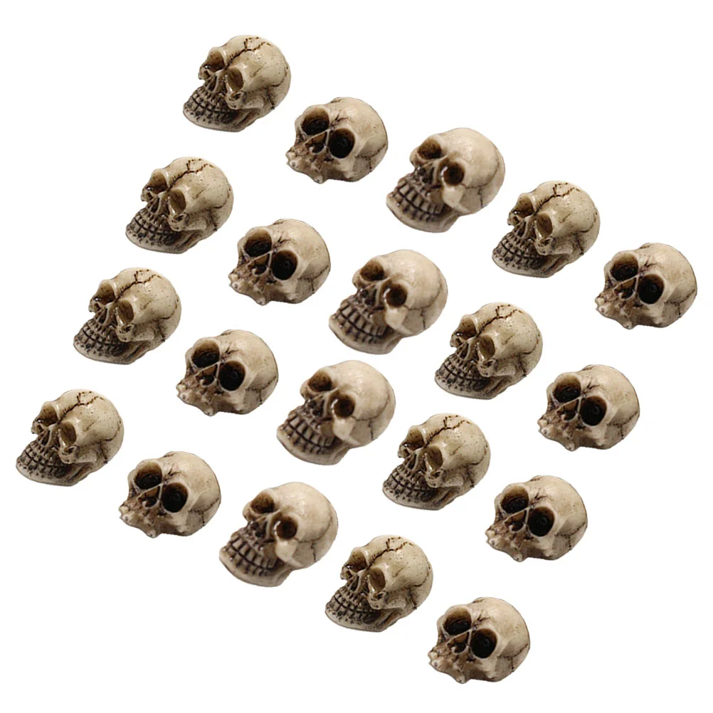 

20 Pcs Resin Crafts Adornment Human Head Body Small Ornament Skulls Decor