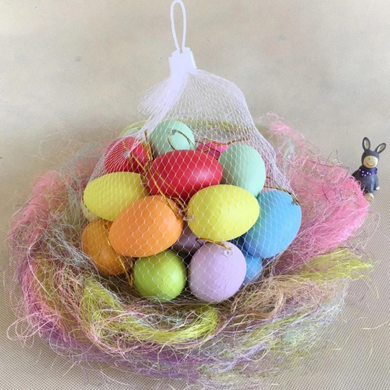 

Creative DIY Craft Eggs Bulk Easter Egg Hanging Ornament Easter Party Decoration w/ Lanyard Children Party Supply 20Pcs