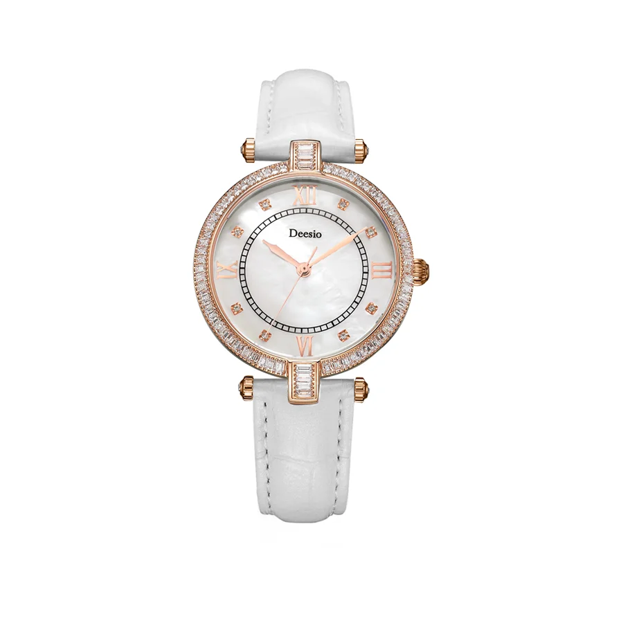 Роскошные кварцевые наручные часы Deesio для женщин с сапфировым стеклом