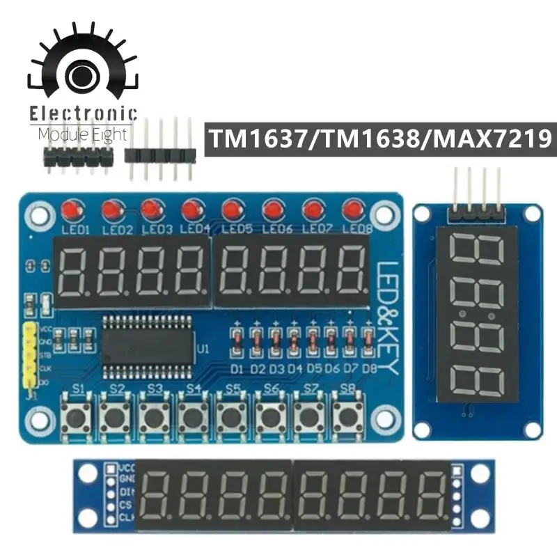 TM1637 4-битный/TM1638/MAX7219 8-битный модуль цифросветодиодный светодиодного дисплея