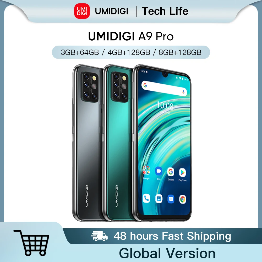 UMIDIGI A9 Pro Global Version 6GB 128GB Helio P60 48MP Quad Camera 24MP Selfie Camera Octa Core 6.3 FHD+ Cellphone Pre-sale