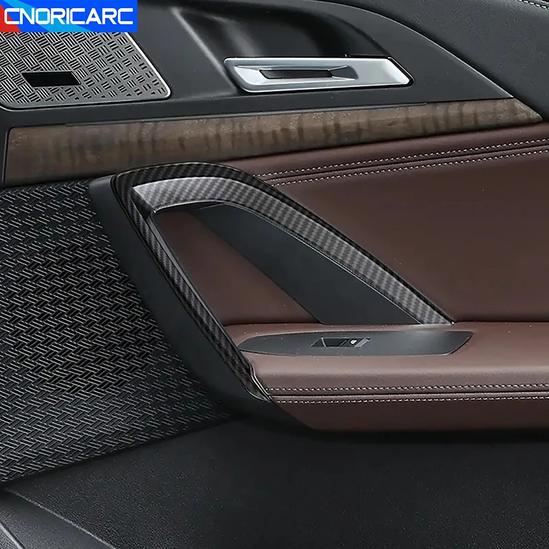 Автомобильный Стайлинг дверной подлокотник рамка украшение для BMW X1 F48 F49 2023 углеродное волокно цвет Интерьер Аксессуары Крышка отделка