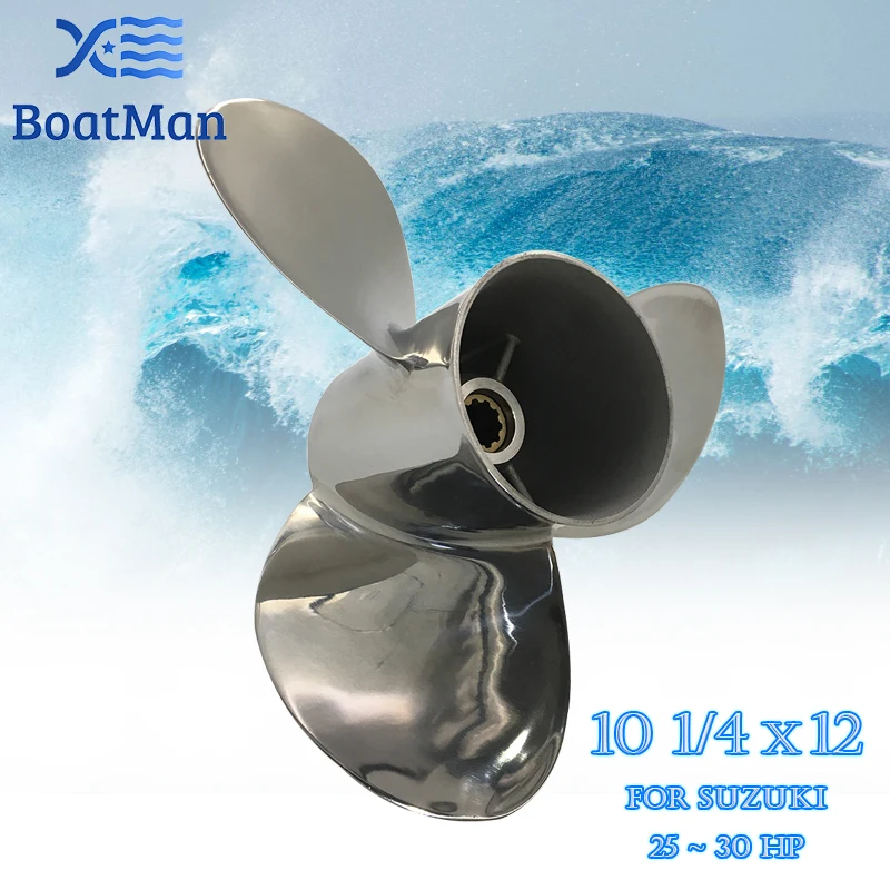 

Лодочный пропеллер Boatman 10 1/4x12 подходит для подвесных двигателей Suzuki DF 25R DF 25A и 30 лезвий из нержавеющей стали 10 шлицевых зубцов RH