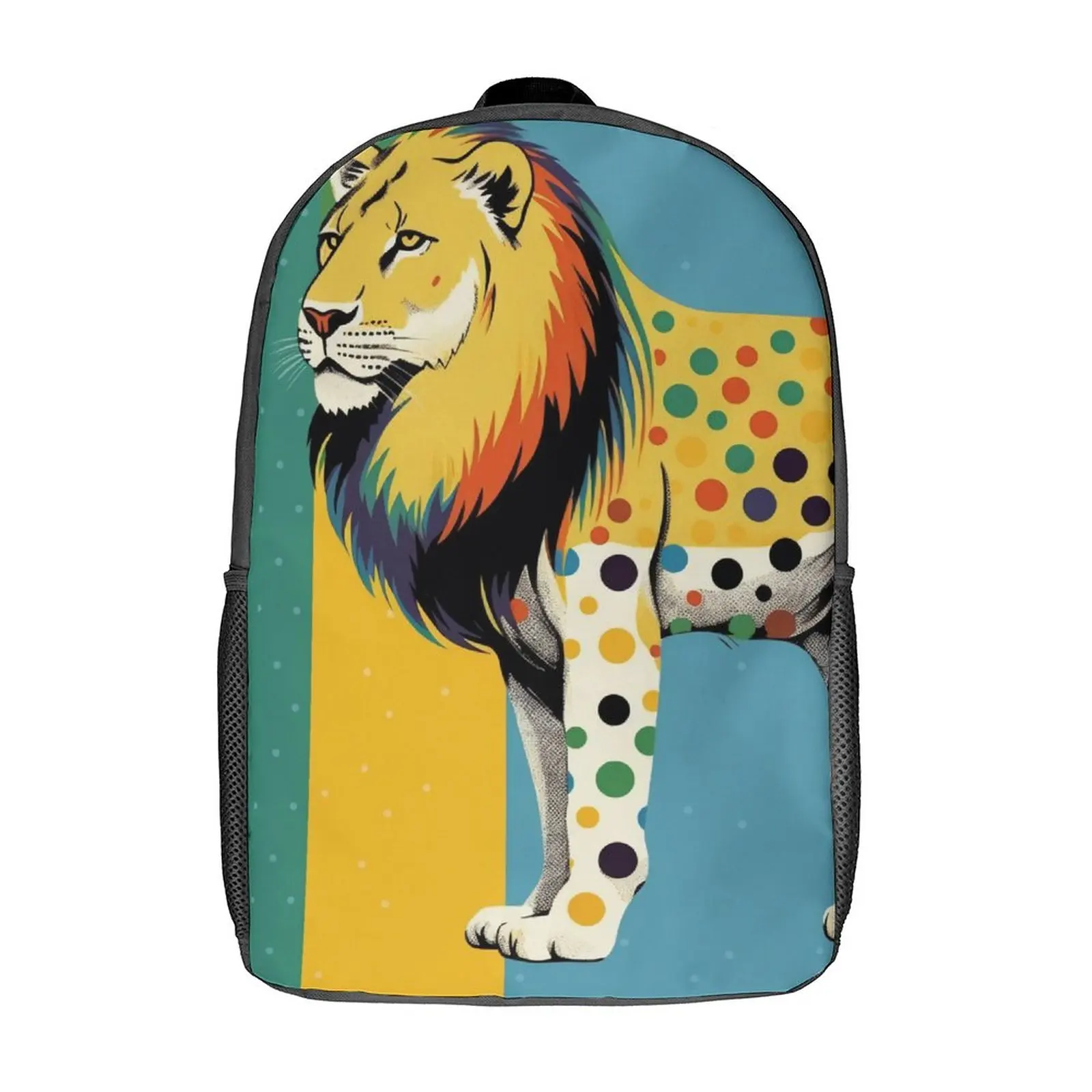 

Lion Backpack Multicolored Retro Teen Polyester Outdoor Backpacks Lightweight Pretty High School Bags Rucksack