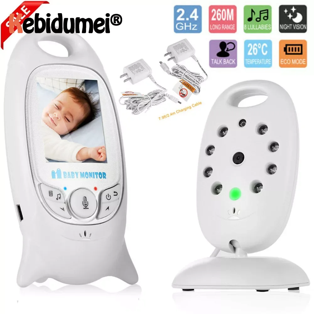

New VB601 Video Baby Monitor Wireless 2.0'' LCD Babysitter 2 Way Talk Night Vision Temperature Security Nanny Camera 8 L