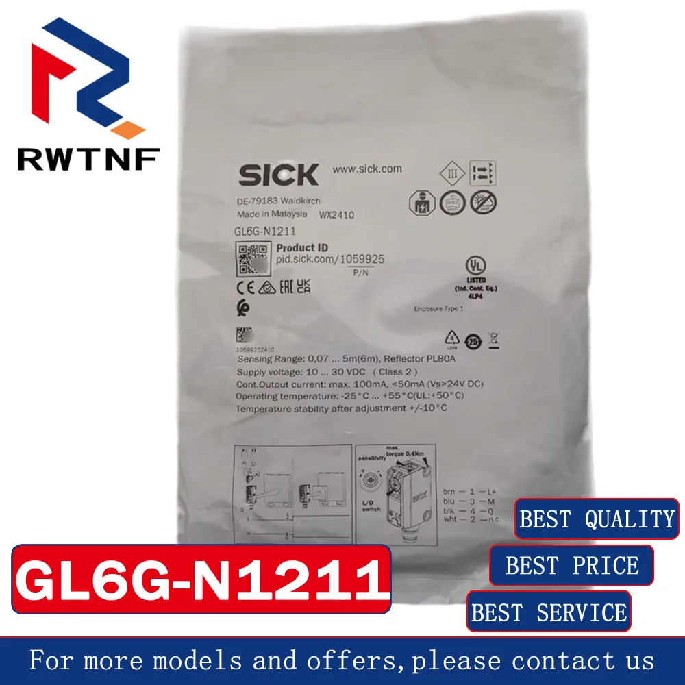 Фото Совершенно новый оригинальный фотоэлектрический датчик GL6G-N1211 SICK, 100% оригинальный, в наличии на складе. №4