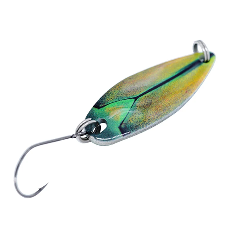 

1pcs Copper Metal SPOON 27.5mm 2.5g 31.5mm 3.5g Peche Leurre Freshwater Stream Hard Bait Fishing Lures For Trout Pike Perch