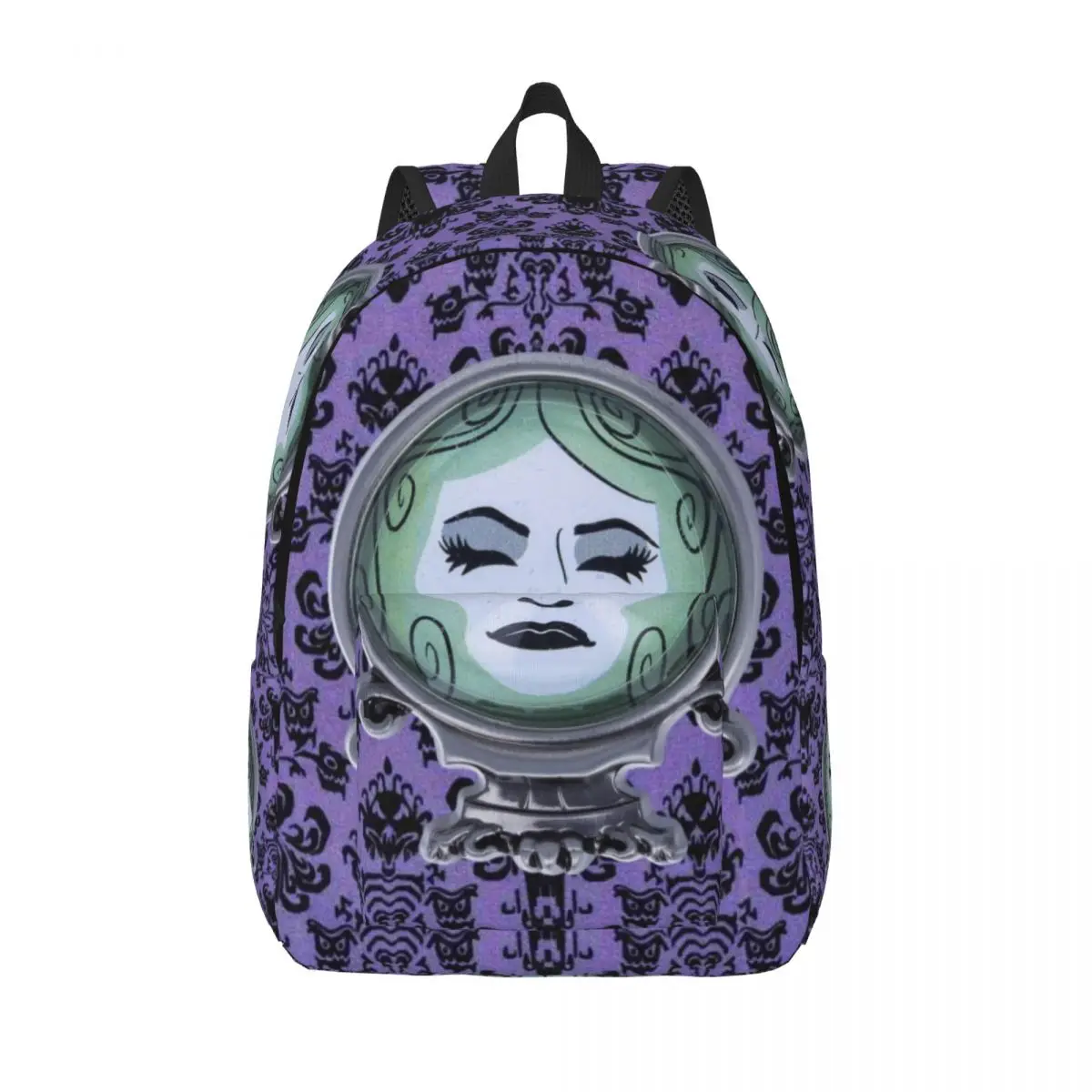 

Haunted Mansion Purple With Madame Canvas Backpacks for Girls Boys Halloween Ghost School College Travel Bags Bookbag