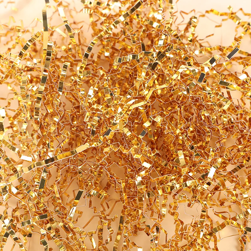 

40 Grams Golden Paper Confetti Gift Box Filler Shredded Paper Stripes Decoration for Wedding Birthday Party Supplies Craft Paper