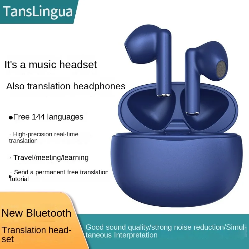 

144Language Translation Headset Simultaneous Translator Headset Business Interpretation Earphone Travel Gift Translation Earbuds