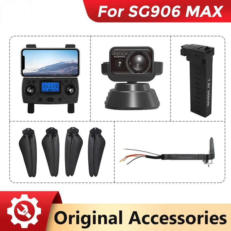 

Original Accessories for SG906 MAX Drone 360 Degree Obstacle Avoidance Device 7.6V 3400mAh Battery Remote Control Drone Arms