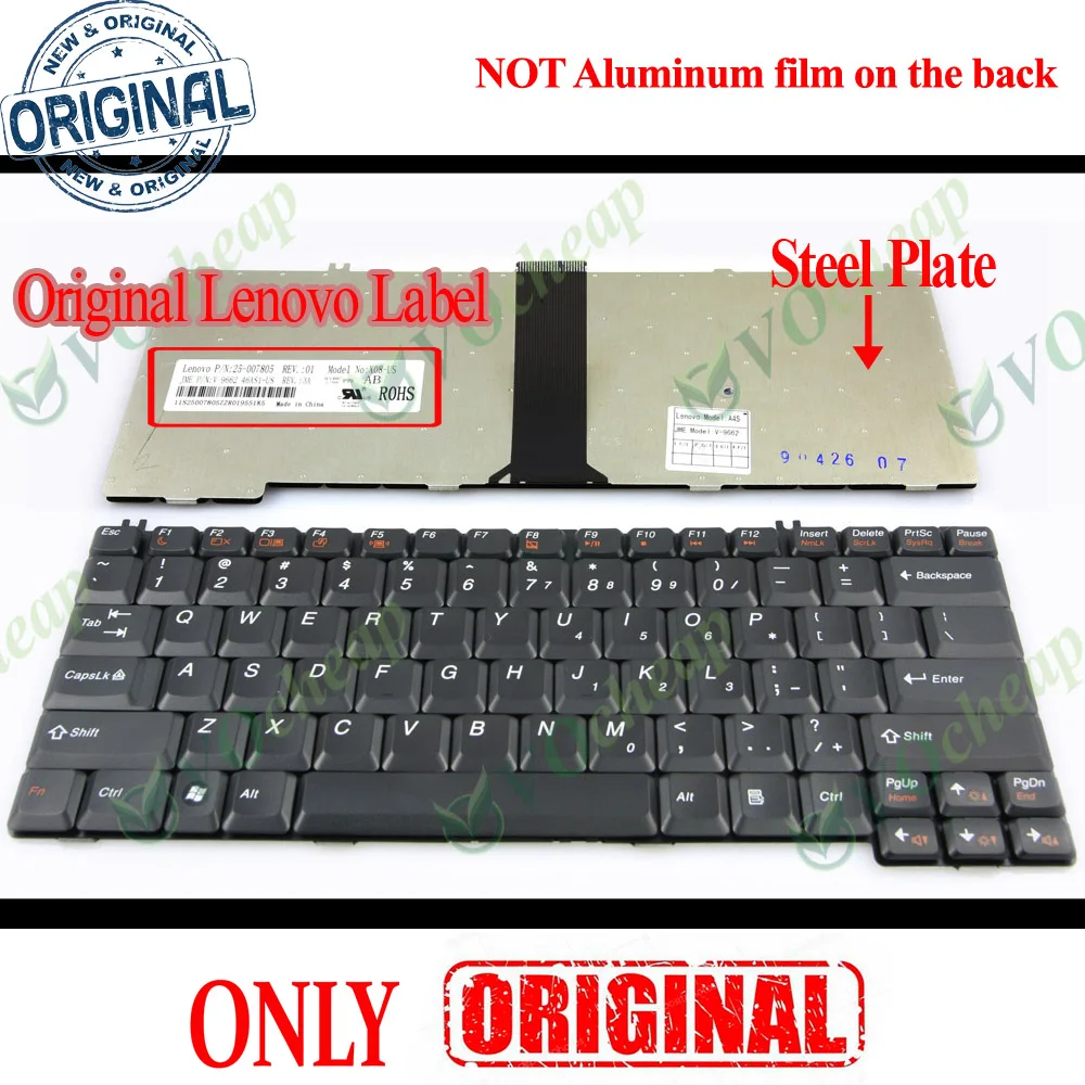 

New Notebook Laptop Keyboard for Lenovo 3000 C100 C200 F31 G430 N100 N200 Y430 Black US Version - 25-007696