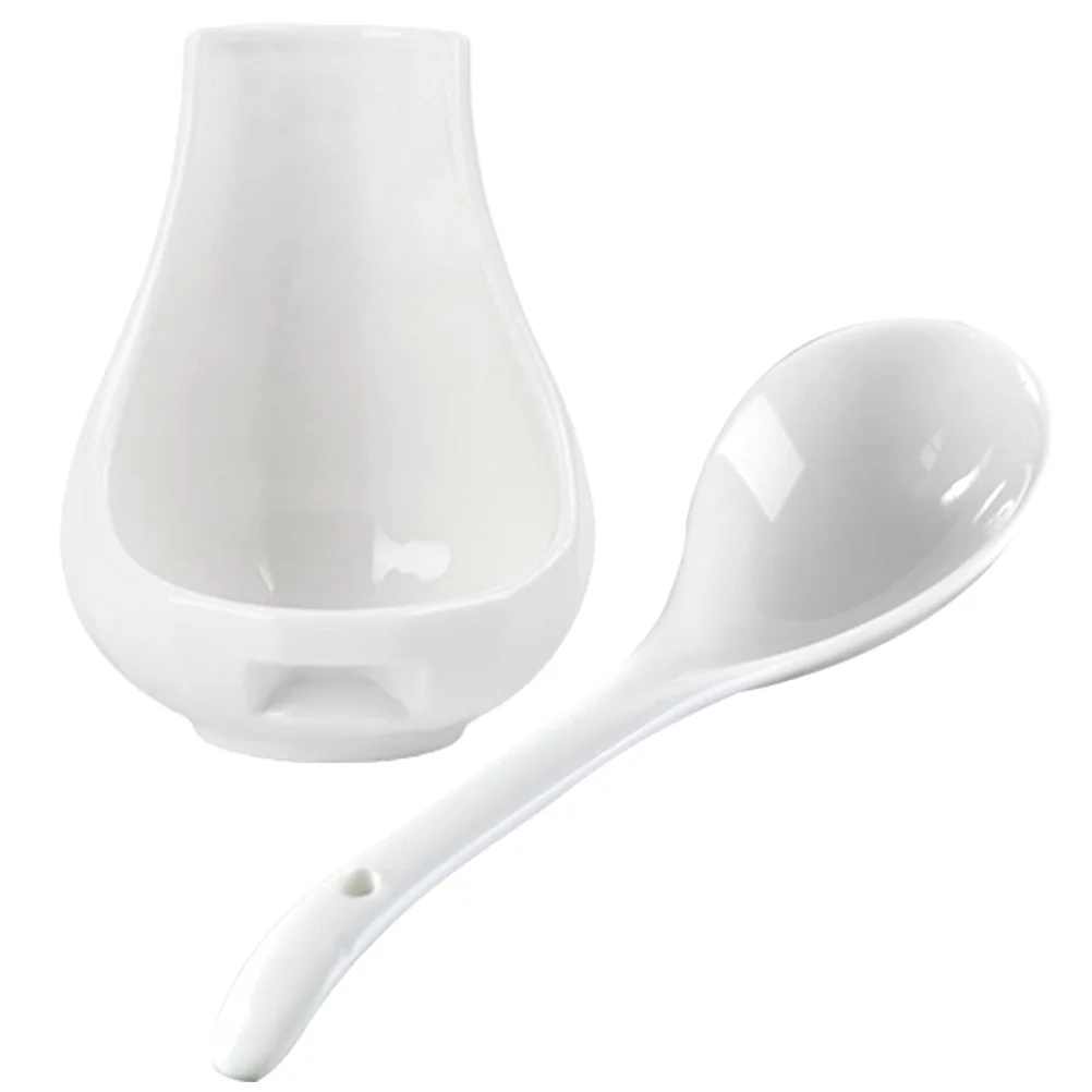 

Spoon Ladle Rest Holder Soup Stove Stand Utensil Spatula Kitchen Hot Pot Ceramic Decorative Utensils Cooking Catcher Drip