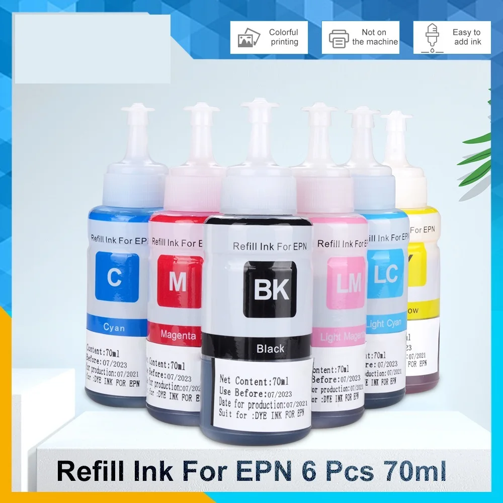 

2022 664 Refill Dye Ink Compatible for EPSON L800 L801 L805 L810 L850 L1800 L3150 Printer Ink T6731 T6732 T6733 T6734 T6735