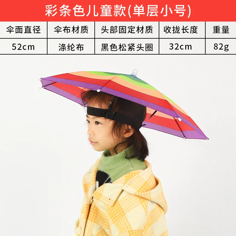 

Two-Fold Double-Layer Windproof Umbrella Cap with Sun Umbrella Large Folding Bamboo Hat Fishing Umbrella Cap Sun Umbrella