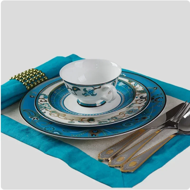 Керамическая посуда фарфоровая тарелка роскошный набор обеденных тарелок в