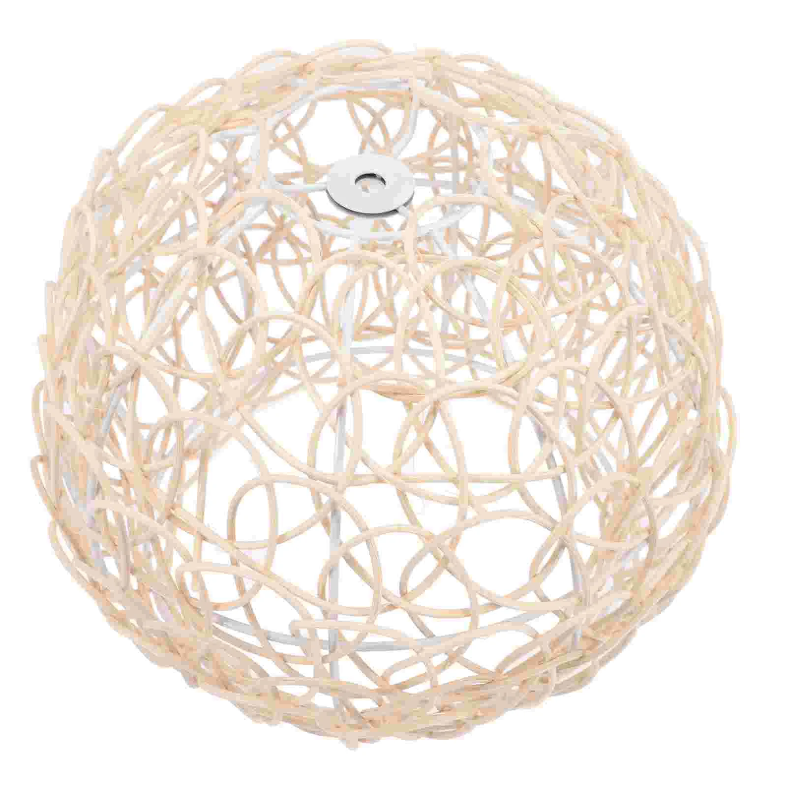 

Lamp Shade Light Ceiling Hanging Rattan Rustic Table Lantern Weaved Pendent Beach Cover Woven Drum Vintage Shades Fixture