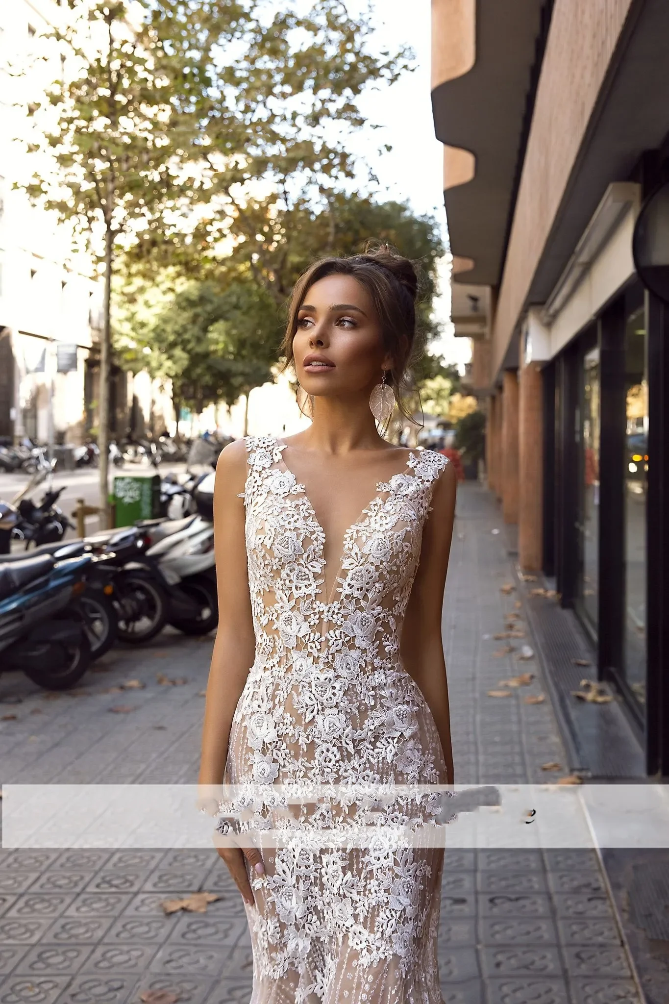 

Elegant Italian white wedding dress applique tulle wide shoulder with mermaid floor-length bridal dress vestidos de novia 웨딩드레스