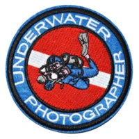 5 pcs underwater photographer embroidered patch scuba diving iron on photography %e2%89%889 9 cm