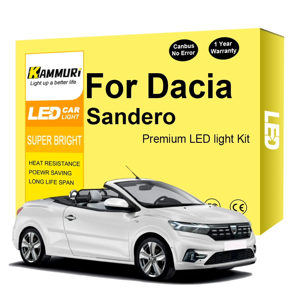 

Canbus Interior Light LED For Dacia Sandero MK1 MK2 2008-2015 2016 2017 2018 2019 2020 2021 2022 Vehicle Dome Map Car Lighting
