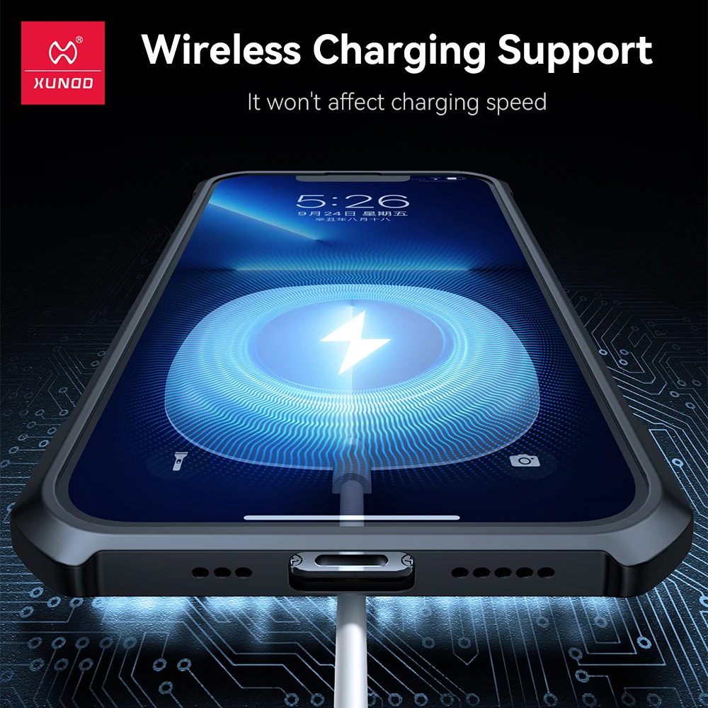 Xundd Pure Gold Silver Case For iPhone 13 14 Pro Max 12 Pro 14 Plus Airbag Anti-Fall Bumper Shell For iPhone 13 Pro Max Case