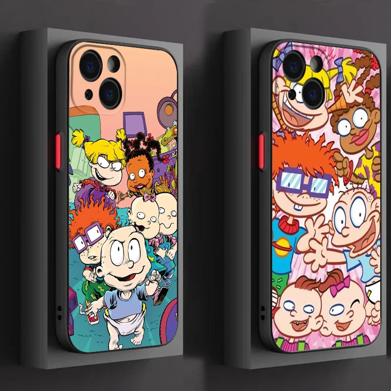Мультяшный мальчик Rugrat для iPhone 15 14 13 12 Mini 11 XS Pro Max X XR 8 7 6 Plus Матовый Прозрачный