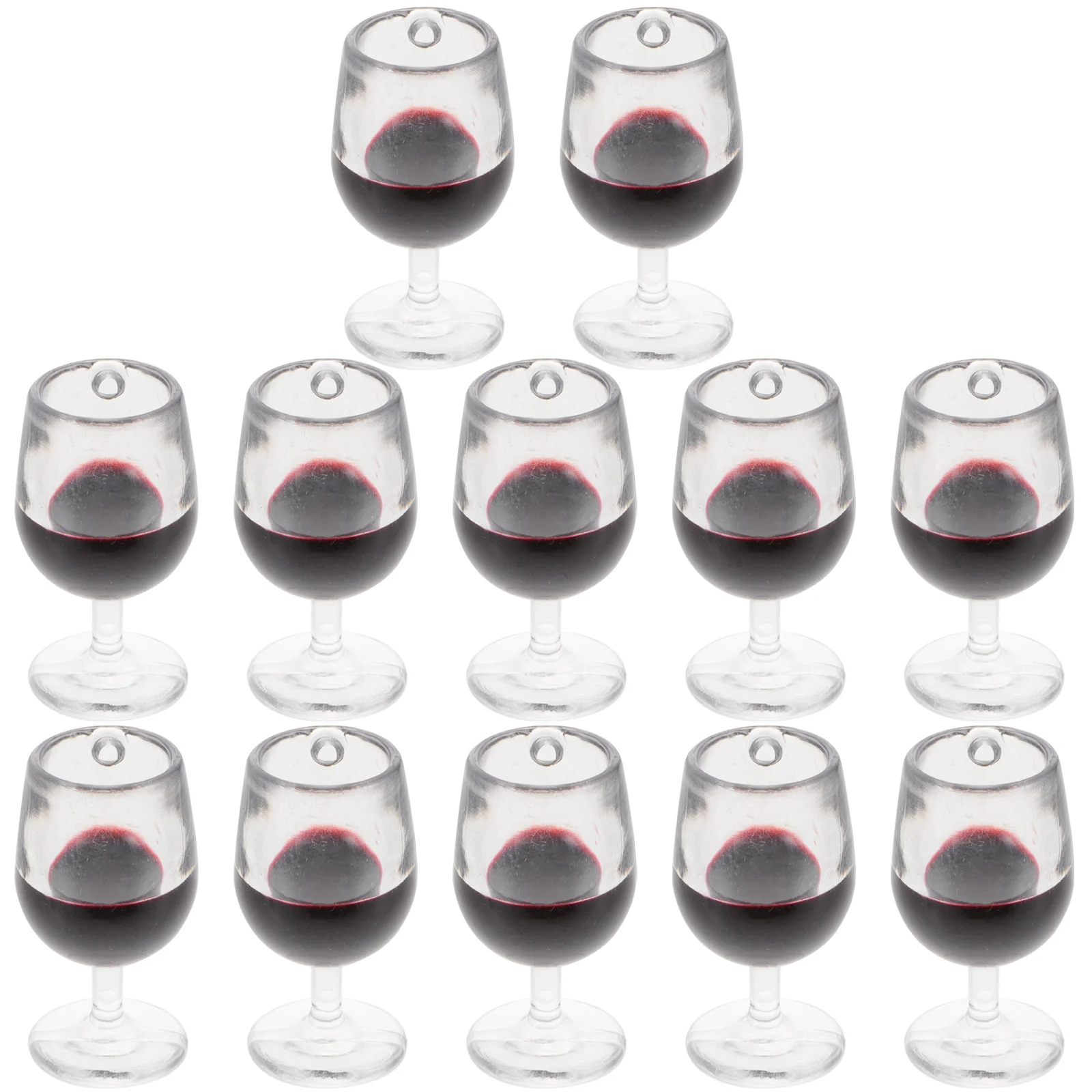 

12pcs Red Goblet Miniature Glasses Cup Mini House Decor
