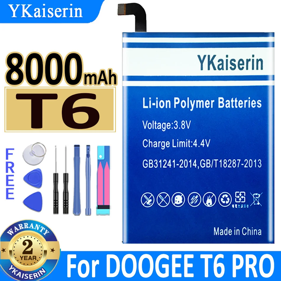 

Аккумулятор ykaisin T 6 8000 мАч Для DOOGEE T6 PRO T6PRO T 6 PRO/для телефона HT6 HT 6, Новая батарея + трек №