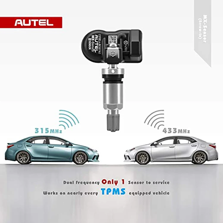 Autel Mx-Sensor Dual Frequency 315Mhz & 433Mhz Tire Pressure Monitor Sensor Rubber Valve Durable Tpms Sensor enlarge
