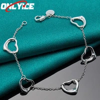 925 sterling silver thin chain heart shrimp buckle bracelet ladies fashion glamour party wedding engagement jewelry