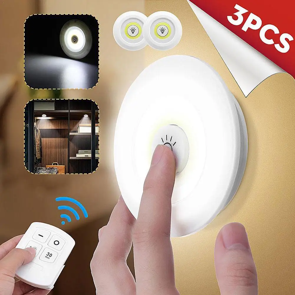 

Wireless Remote Control Dimmable 3W Super Bright COB LED Under Cabinet Lamp Night Light Bedroom Floor Lamp