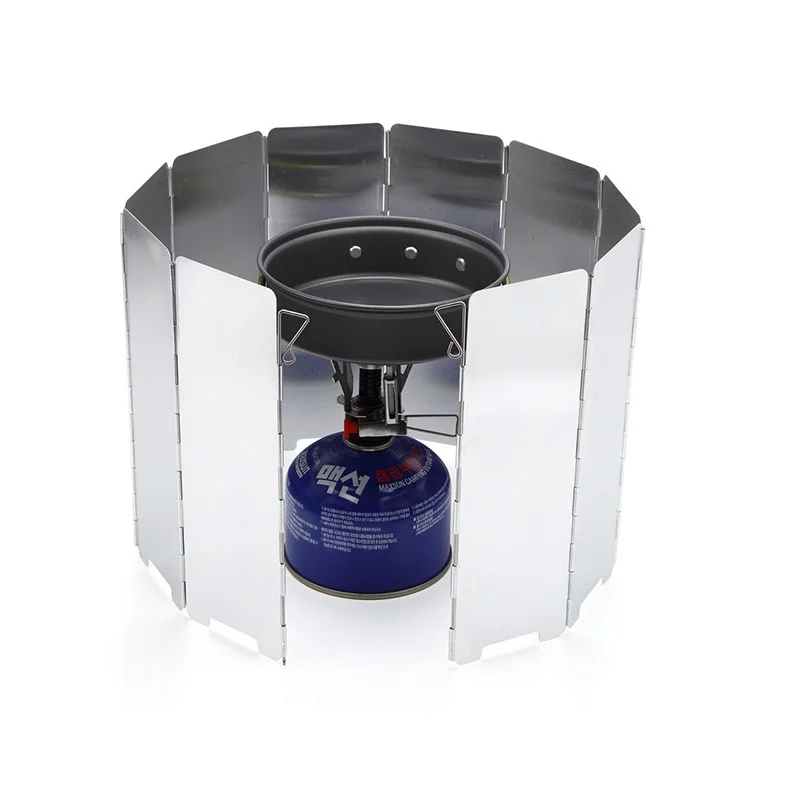 

10 Panels Aluminium Alloy Folding Camping Stove Wind Screen Shield Resistance Outdoor Portable Burner Backpacking Hiking Picnic