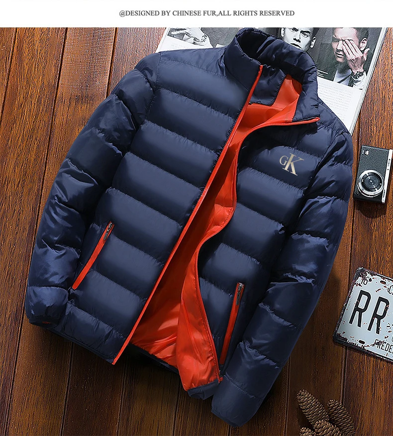 Homens jacke blusão algodão acolchoado jaqueta casual esportes outono inverno masculino gola quente grosso parkas jaqueta juvent