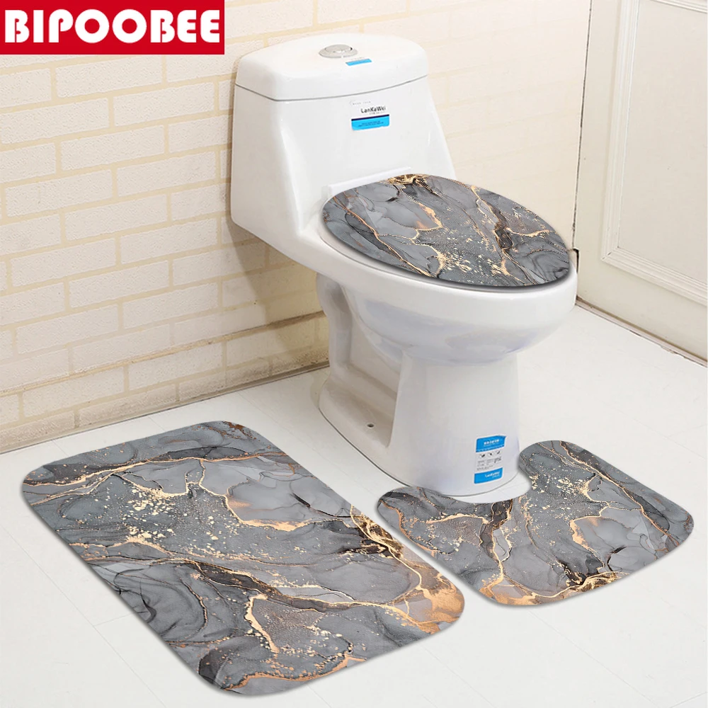 Роскошная Серая Мраморная занавеска для душа с текстурой трещин ванной комнаты